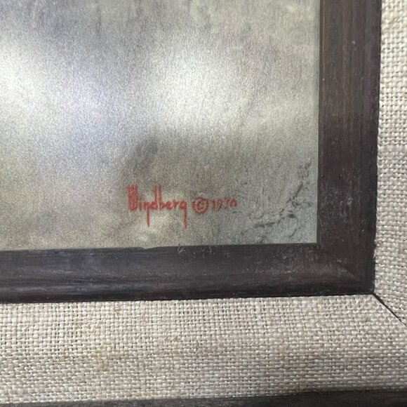 Vintage Dalhart Windberg Wood Framed Print 18x16 Deer And Tree 1970 - Picture 4 of 7